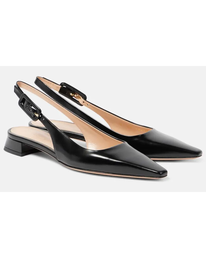 Gianvito Rossi Ballerine slingback Lindsay in vernice Nero