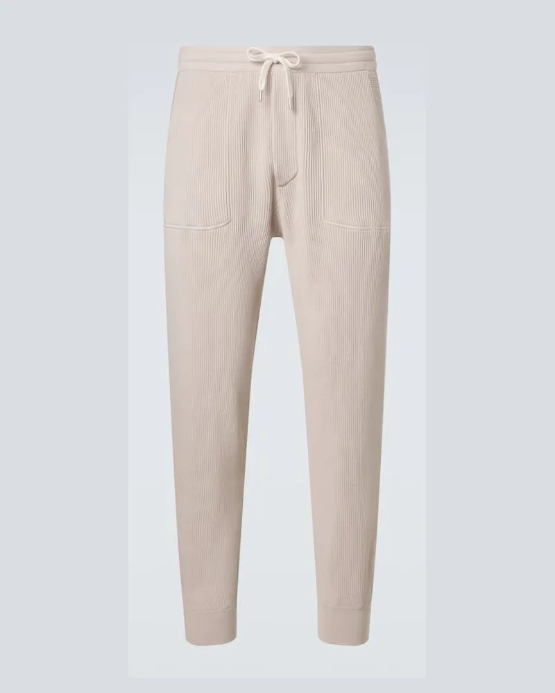 Brunello Cucinelli Pantaloni sportivi in velluto a coste Beige