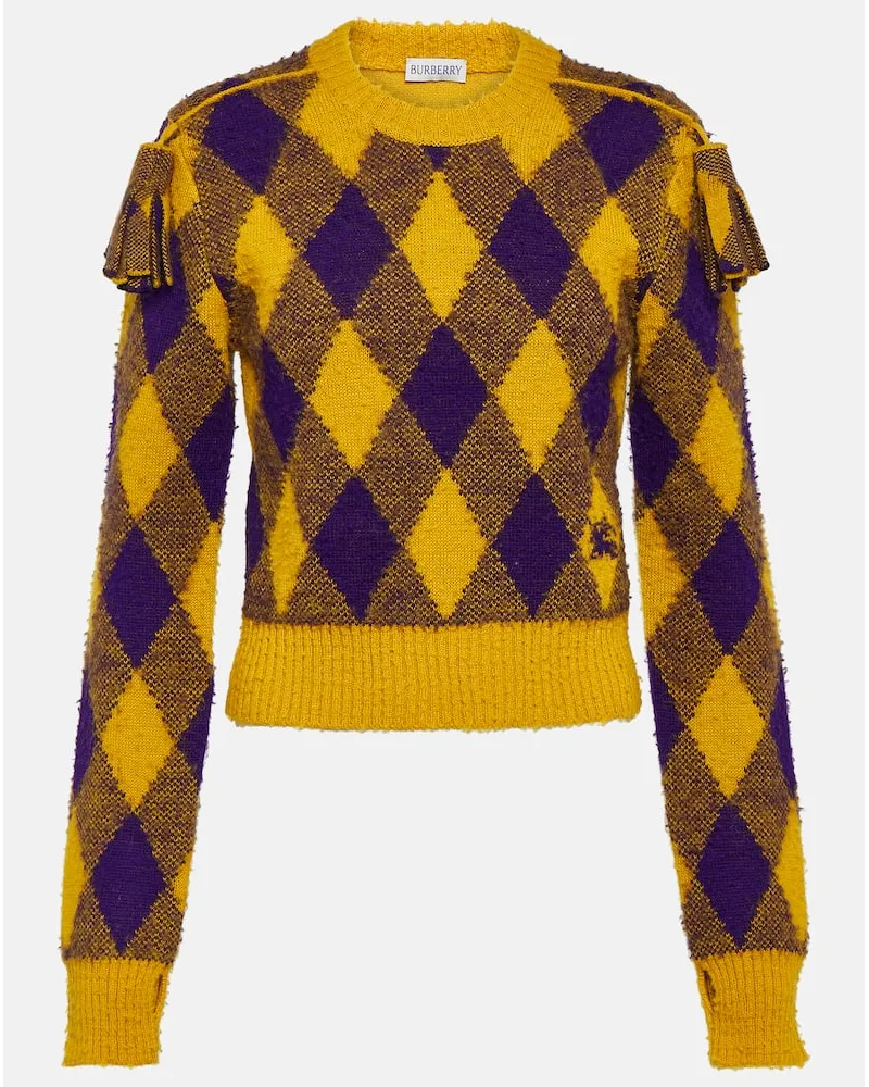 Burberry Pullover Argyle in lana jacquard Multicolore