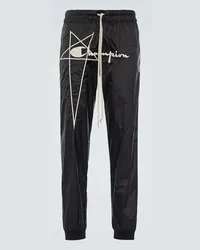 Rick Owens x Champion® - Pantaloni sportivi in nylon Nero