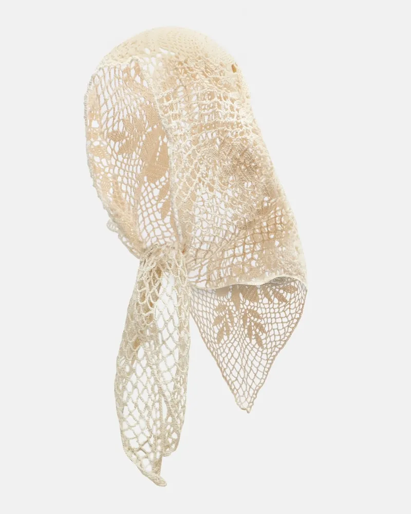 Magda Butrym Sciarpa in crochet di cotone Bianco