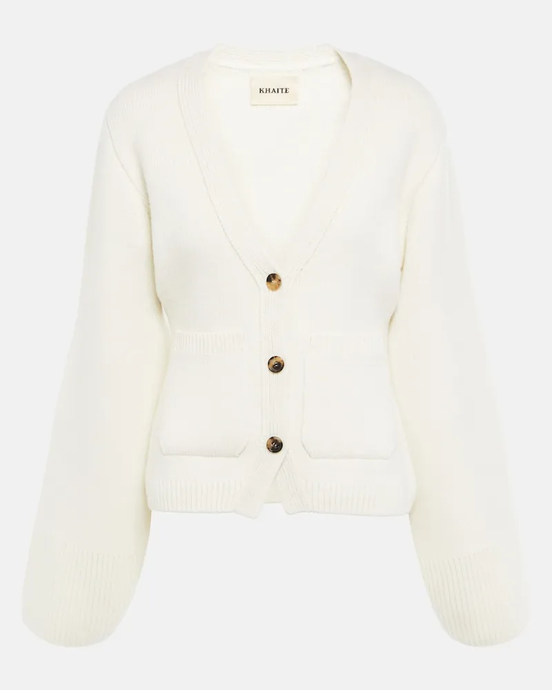 KHAITE Cardigan Scarlet in cashmere Bianco