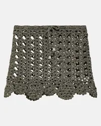 Ganni Minigonna in crochet di misto cotone Nero