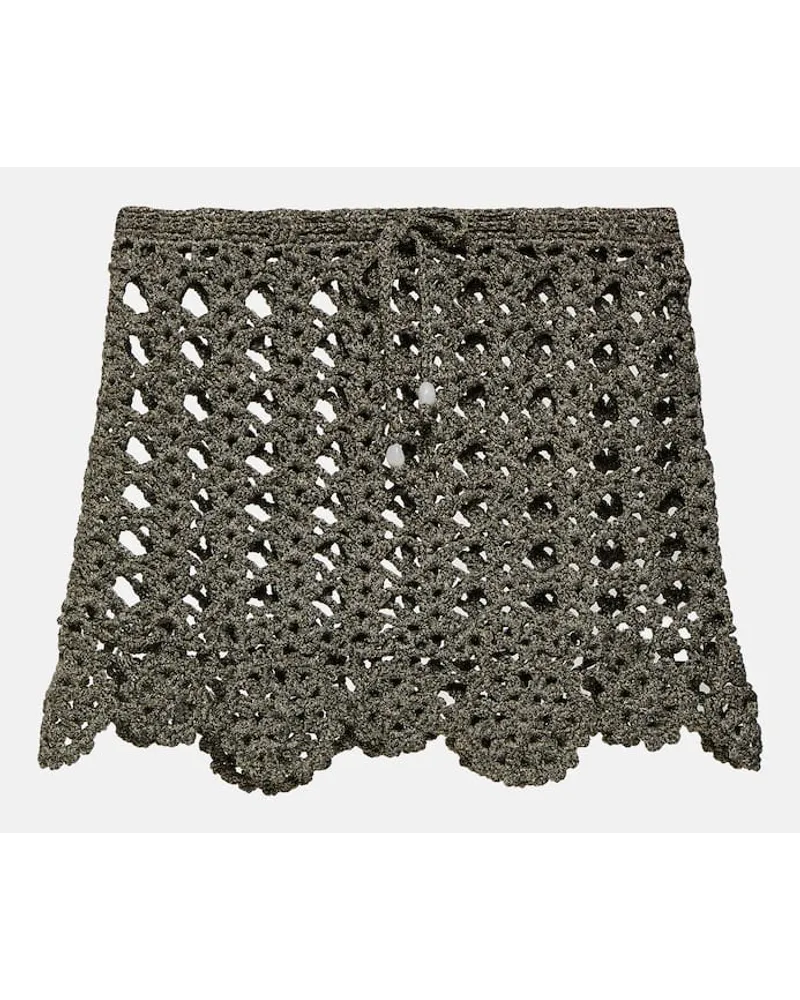 Ganni Minigonna in crochet di misto cotone Nero