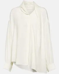 The Row Blusa oversize Darnelle in seta Bianco