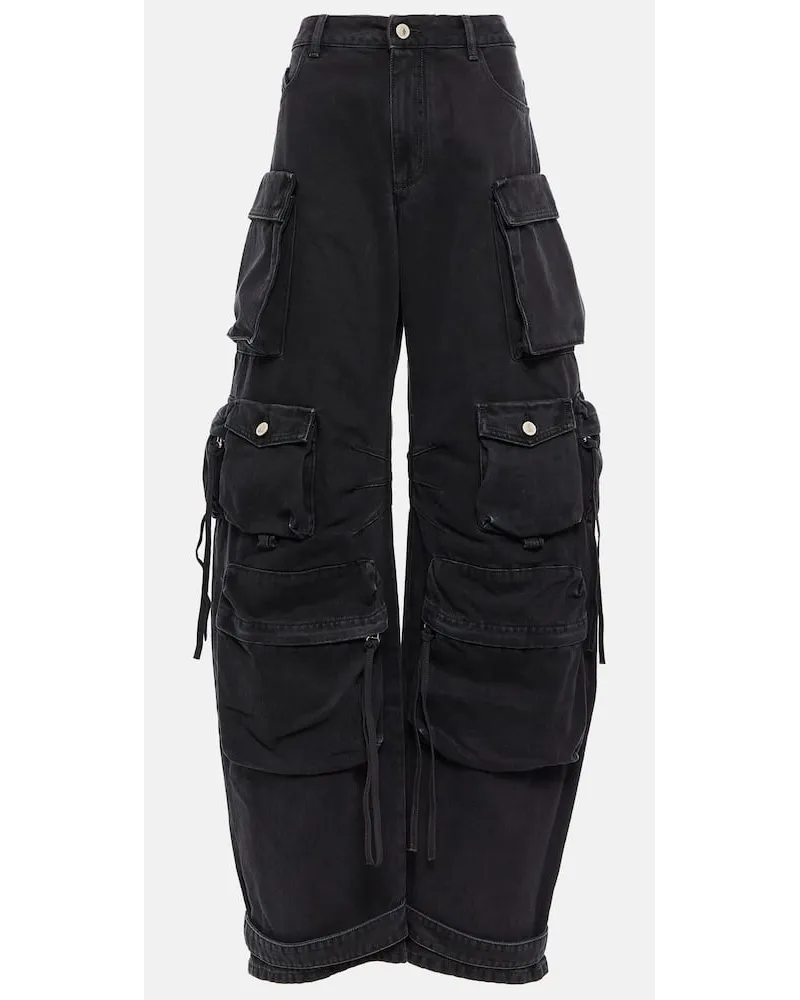 ATTICO Pantaloni cargo Fern in denim Nero