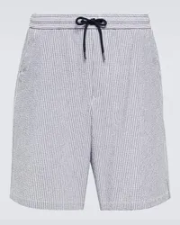 Giorgio Armani Shorts in misto cotone a righe Blu