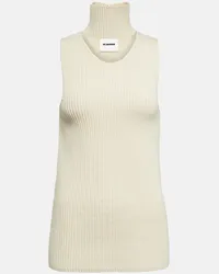 Jil Sander Top in maglia di misto cotone Bianco