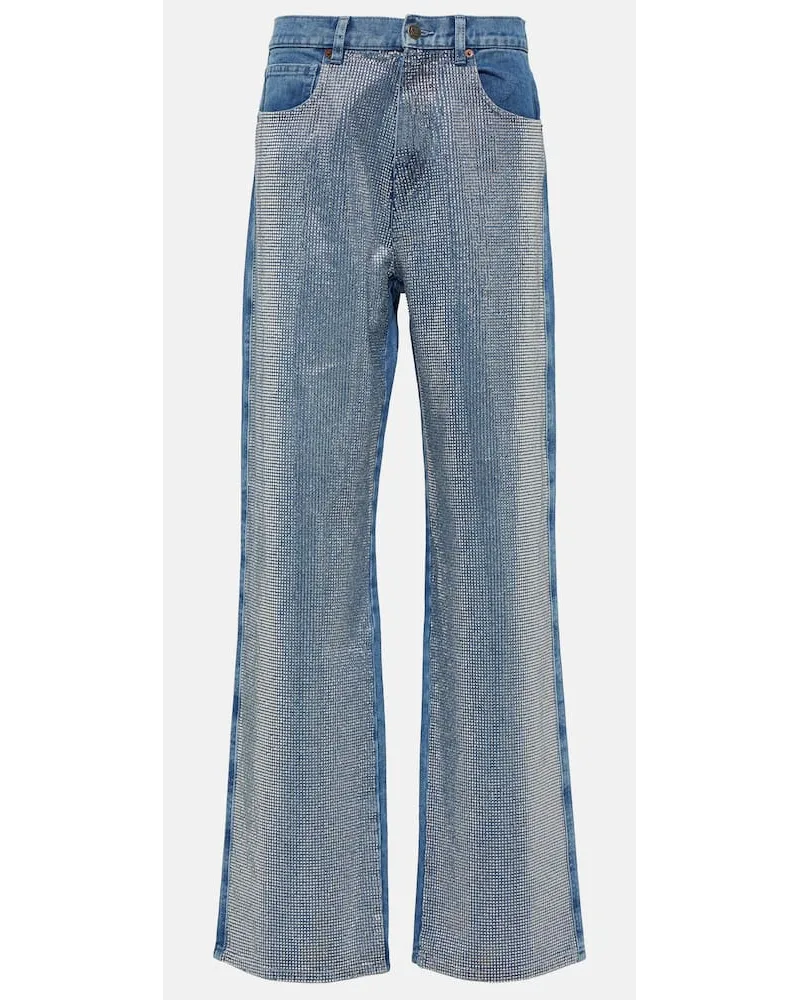 Giuseppe di Morabito Jeans a gamba larga con cristalli Blu