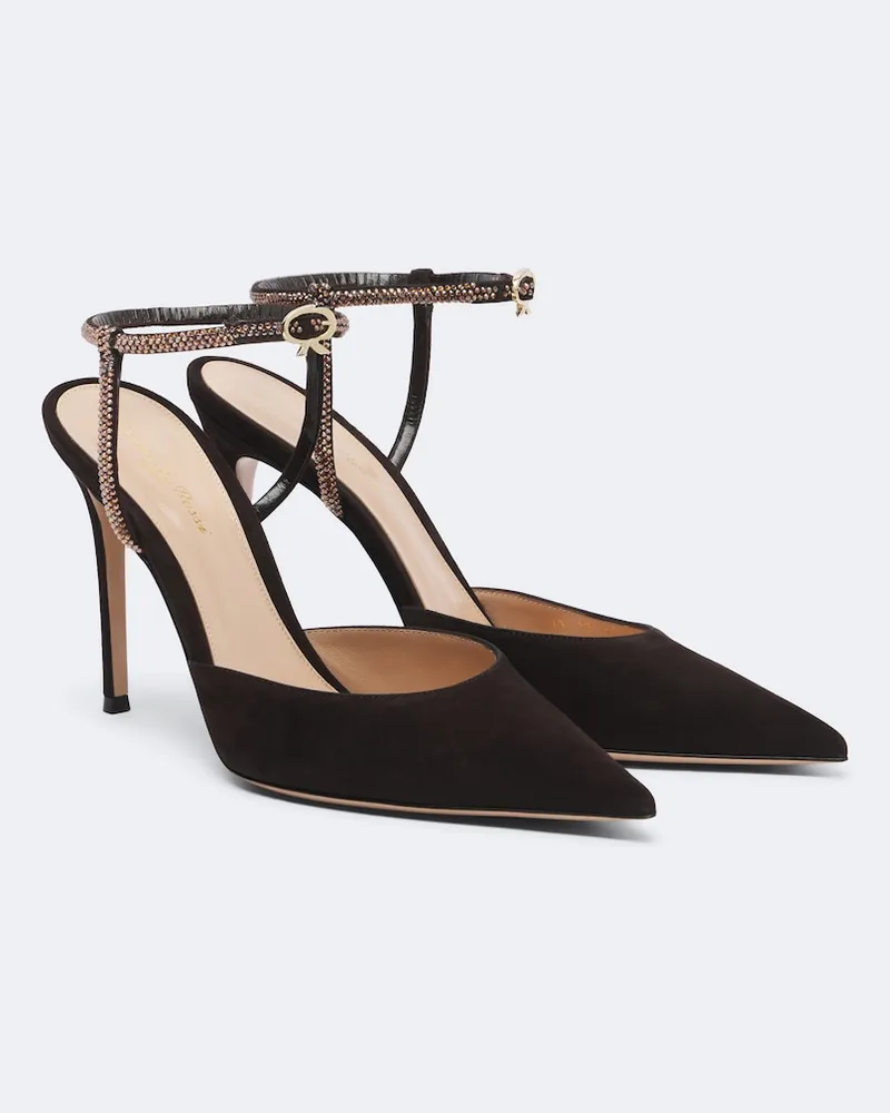 Gianvito Rossi Pumps slingback in suede Marrone
