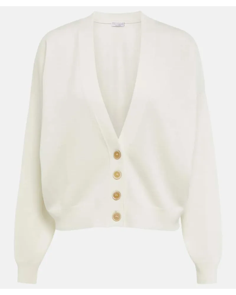 Brunello Cucinelli Cardigan in cashmere Bianco