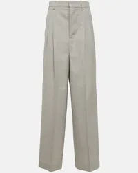 AMI Paris Pantaloni a gamba larga in lana Grigio