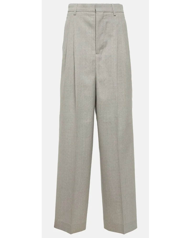 AMI Paris Pantaloni a gamba larga in lana Grigio