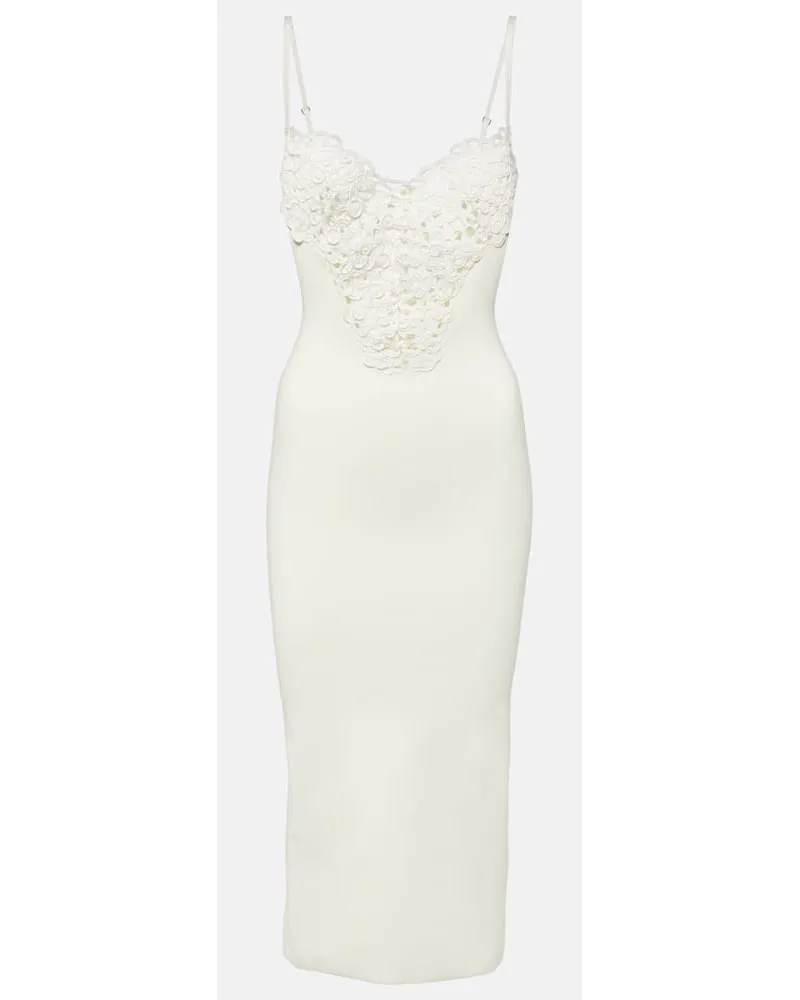 GALVAN Abito midi Sculpted Spiral Bianco