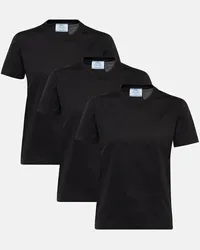 Prada Set di 3 T-shirt in cotone Nero