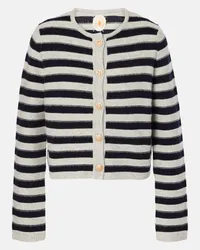 Jardin des Orangers Cardigan in lana e cashmere a righe Bianco