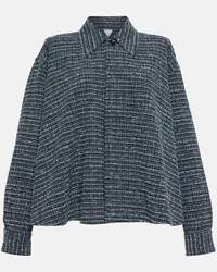 Bottega Veneta Giacca camicia in tweed Blu