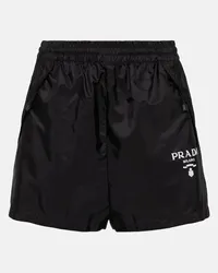 Prada Shorts a vita alta in Re-Nylon Nero