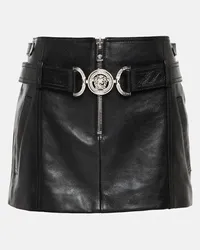 Versace Minigonna Medusa in pelle Nero