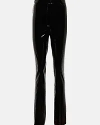 ROTATE Birger Christensen Pantaloni slim coated a vita alta Nero