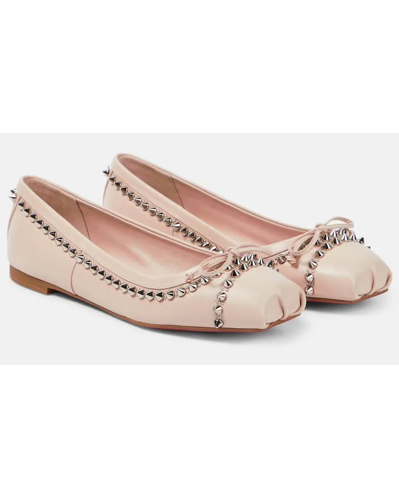 Christian Louboutin Ballerine Mamadrague Spikes in pelle Beige