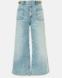 Stella McCartney Jeans flared cropped a vita alta Blu