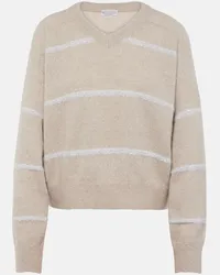 Brunello Cucinelli Pullover con scollo a V Neutro