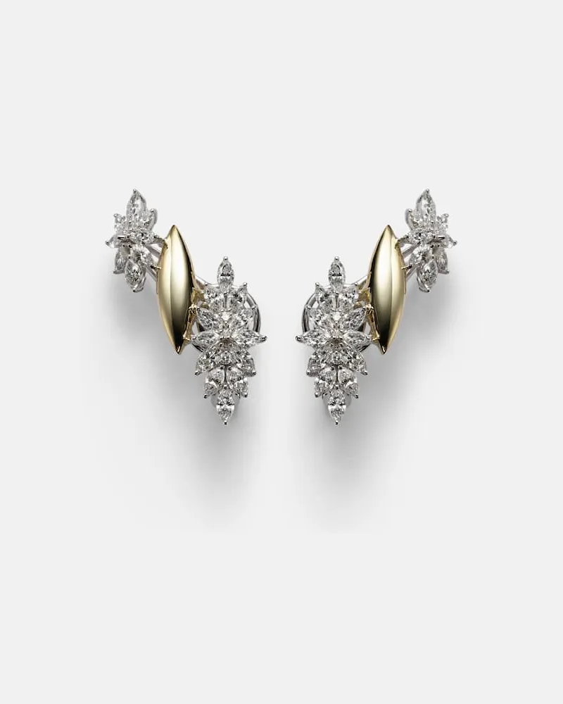 YEPREM Orecchini Golden Strada in oro 18kt con diamanti Oro