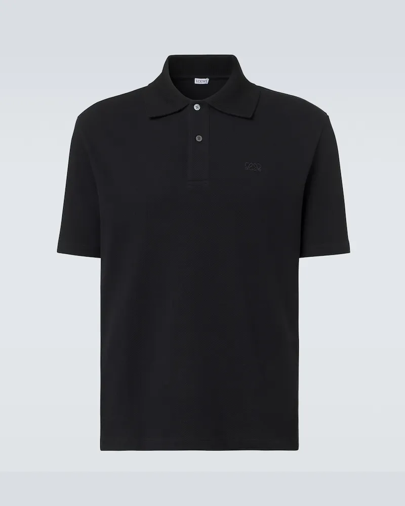 Loewe Polo Double L in cotone piqué Nero