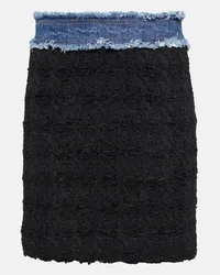 Dolce & Gabbana Minigonna in bouclé con denim Nero