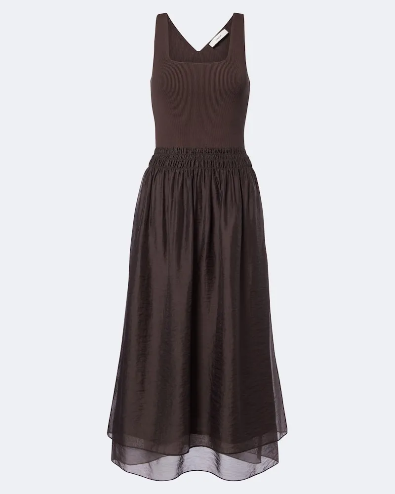 Vince Abito midi in maglia a coste Marrone