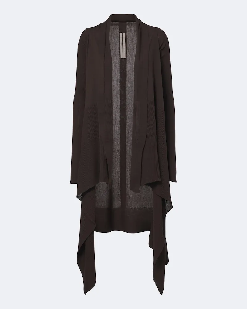 Rick Owens Cardigan in lana vergine Marrone