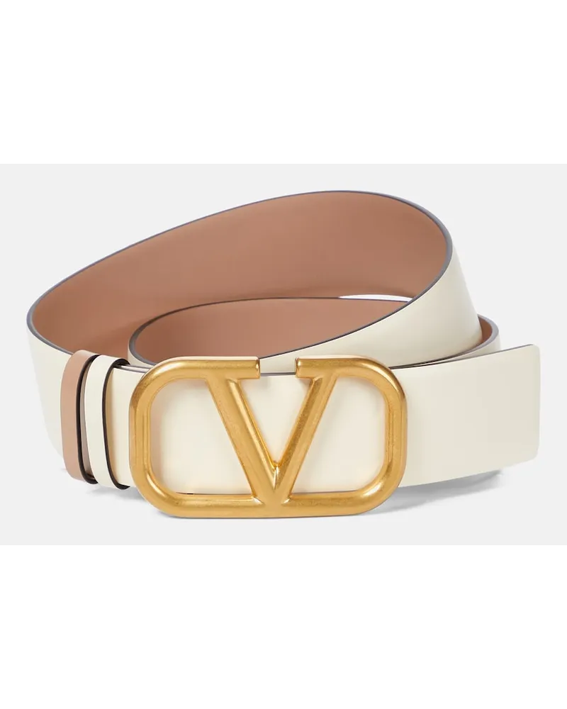 Valentino Garavani Cintura reversibile VLogo Signature 40 in pelle Bianco