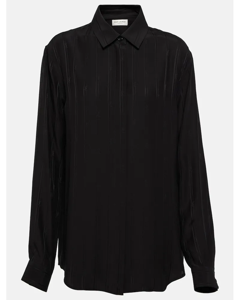 Saint Laurent Camicia in seta Nero
