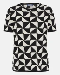 Max Mara Top in maglia jacquard di lana Nero