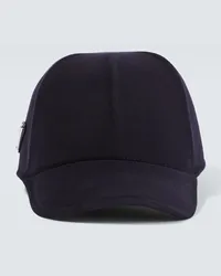 Prada Cappello da baseball in lana vergine Blu