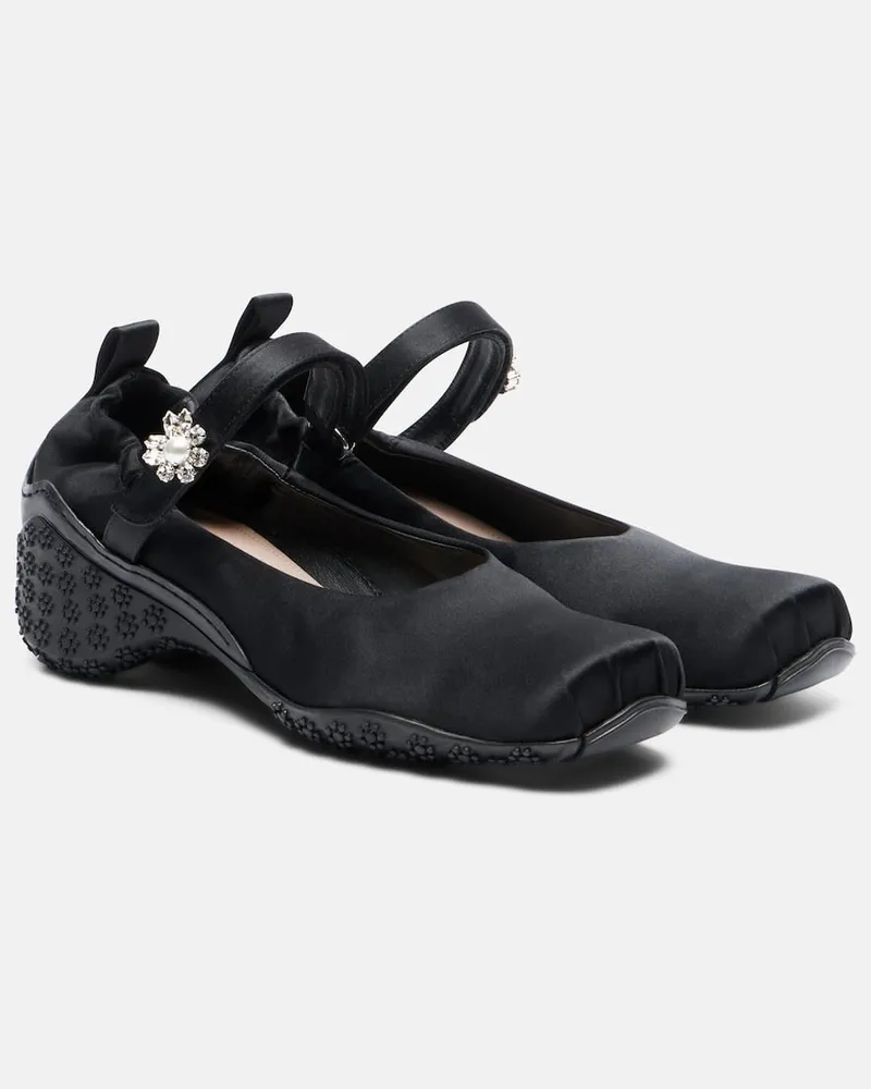 Simone Rocha Ballerine Ballet Runner con decorazioni Nero