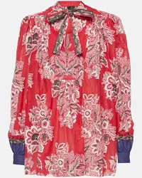 Etro Blusa in cotone e seta con stampa Multicolore