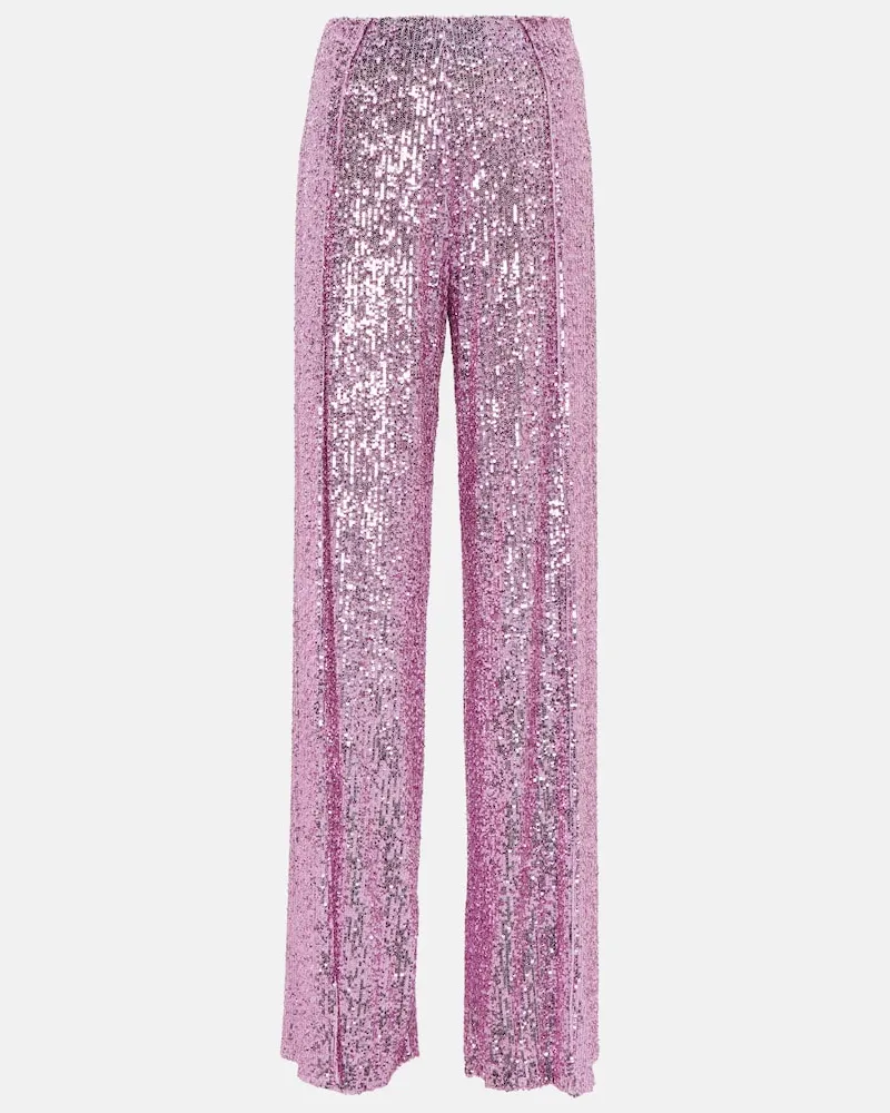 Tom Ford Pantaloni con paillettes a gamba larga Viola