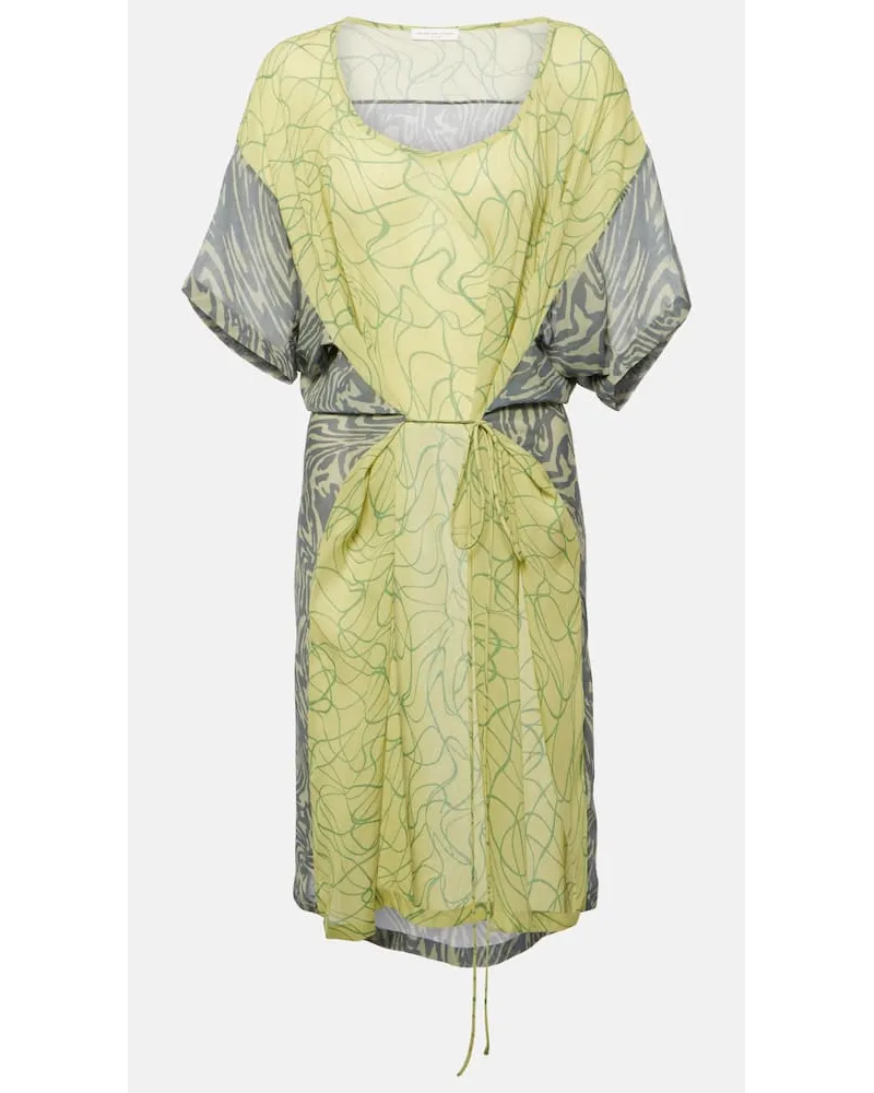 Dries van Noten Miniabito in georgette con stampa Multicolore