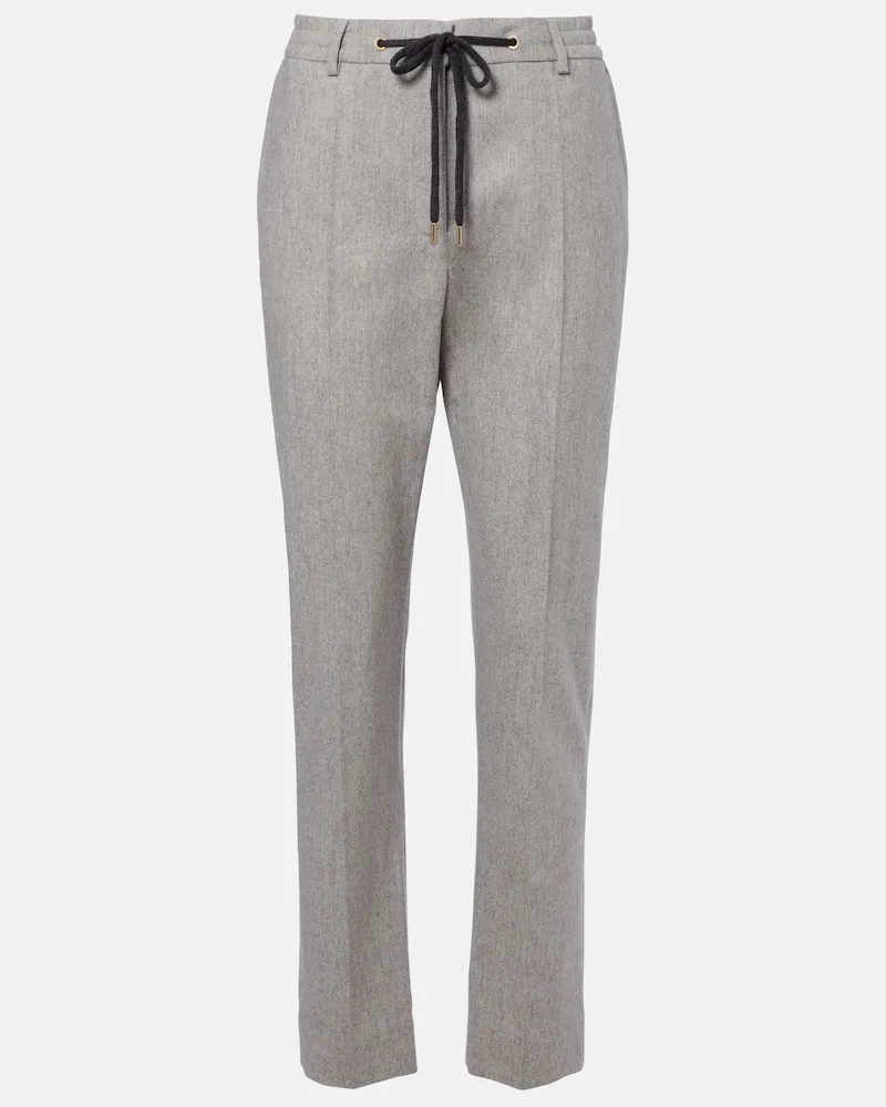 Eleventy Pantaloni tapered in lana e cashmere Grigio
