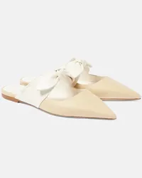 Jimmy Choo Slippers Rali in pelle e rafia Neutro