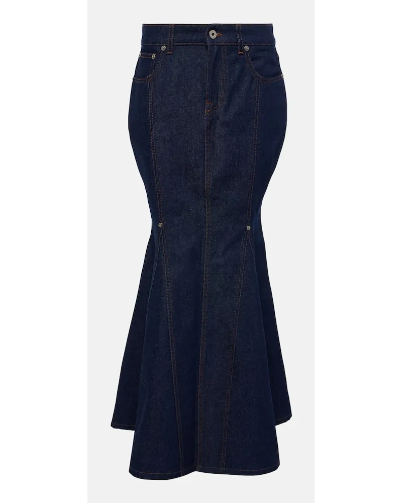 Jean Paul Gaultier Gonna di jeans lunga a vita alta Blu