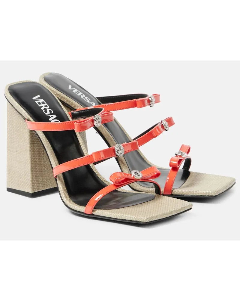 Versace Sandali Gianni Ribbon 95 in pelle Arancione