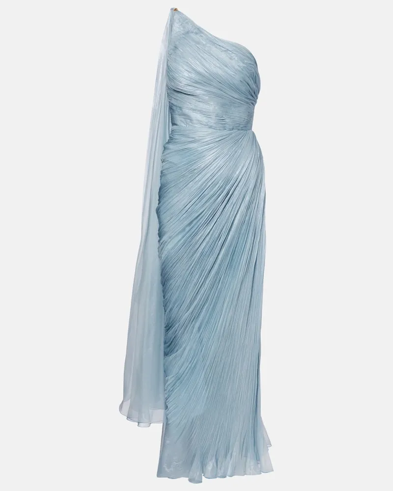 Maria Lucia Hohan Abito lungo monospalla Florencia in seta Blu