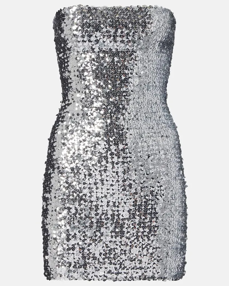 Gucci Abito corto a fascia con paillettes Argento