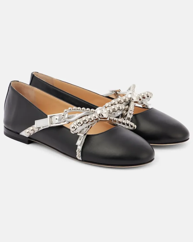 Mach & Mach Ballerine in pelle con borchie Nero