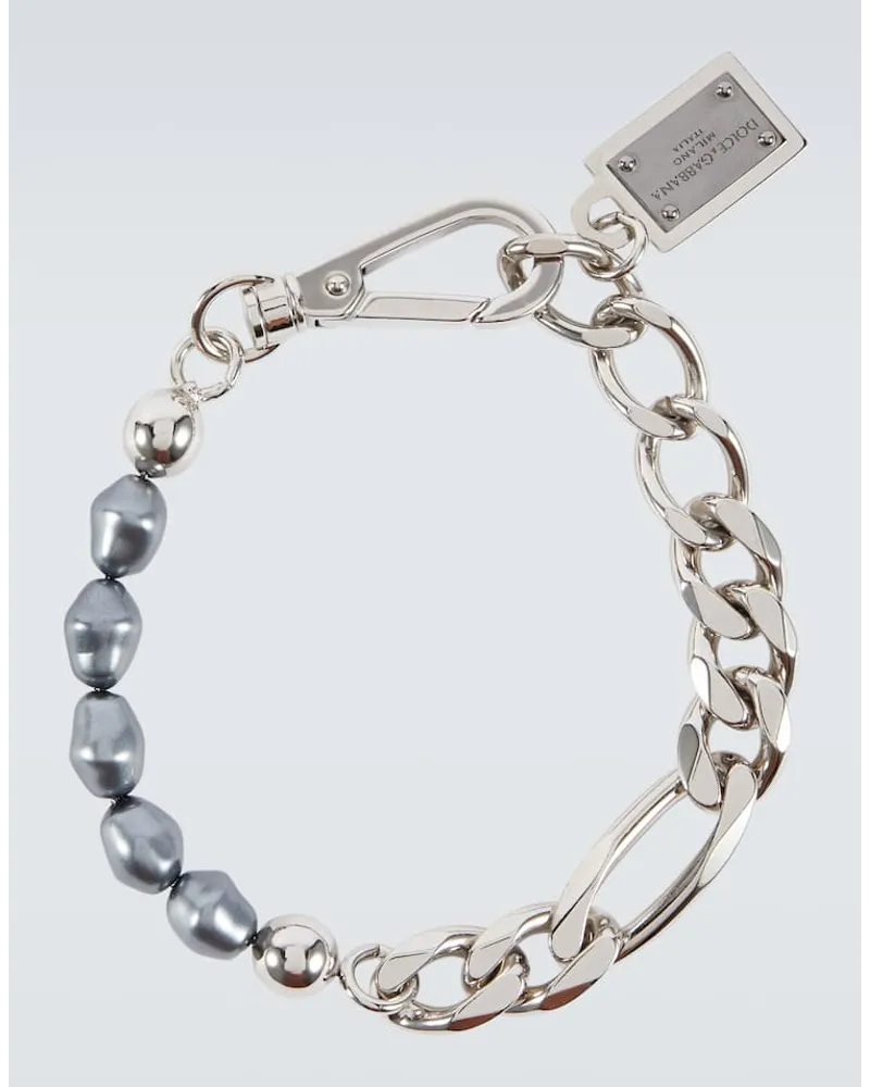 Dolce & Gabbana Bracciale a catena con perline Blu