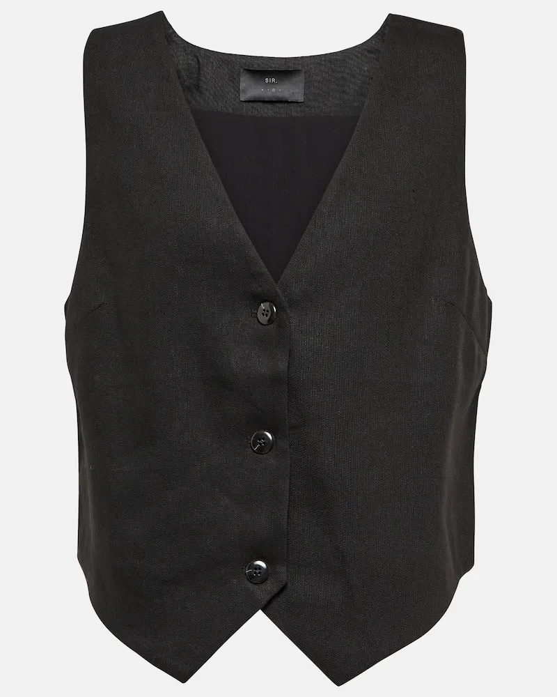 SIR Gilet in misto lino Nero