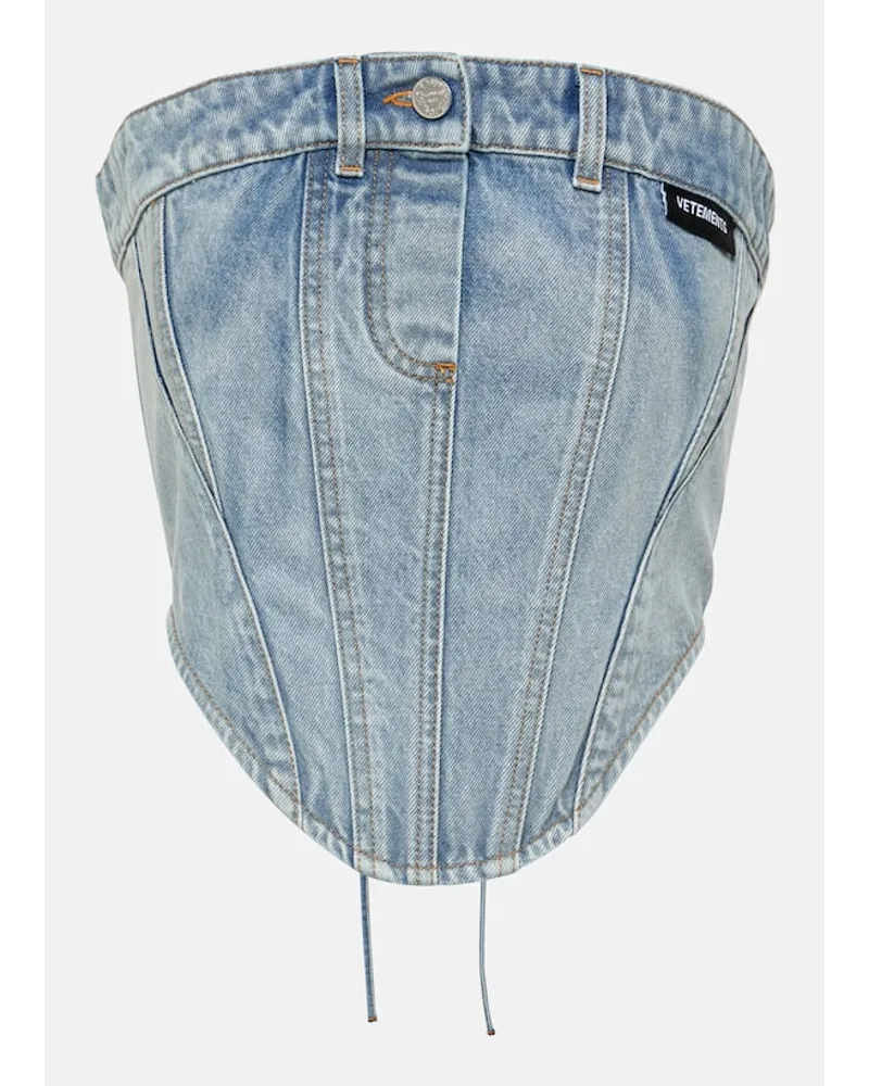 VETEMENTS Top a fascia di jeans Blu